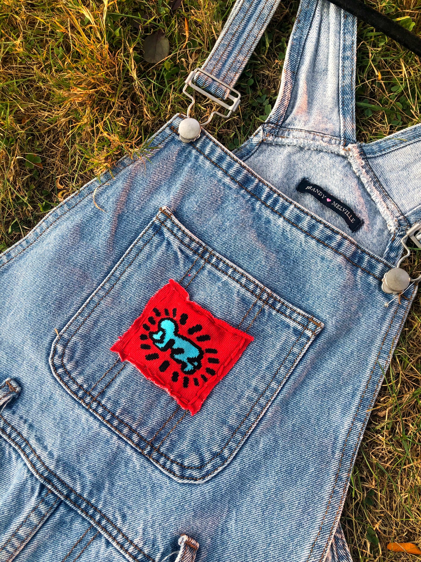 Repurposed Denim Jumper (Keith Haring | Brandy Melville)