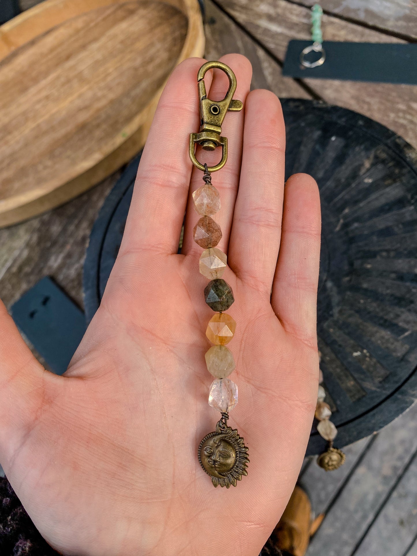 Mixed Rutilated Quartz Keychains