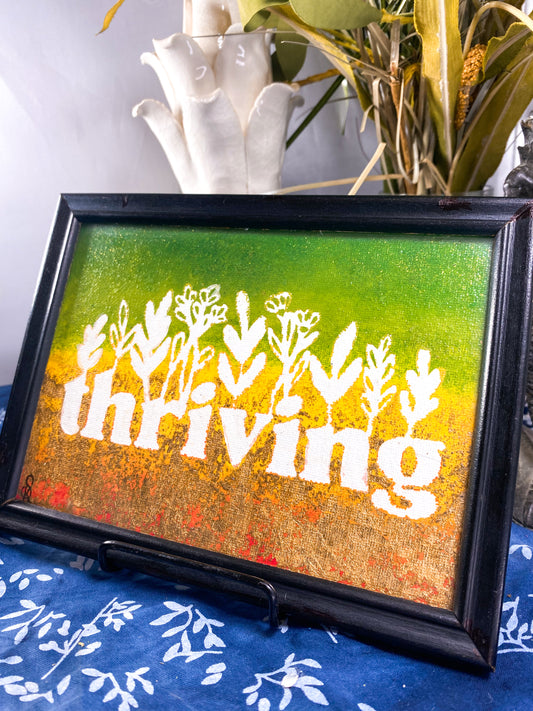 "Thriving" Framed Painted Canvas