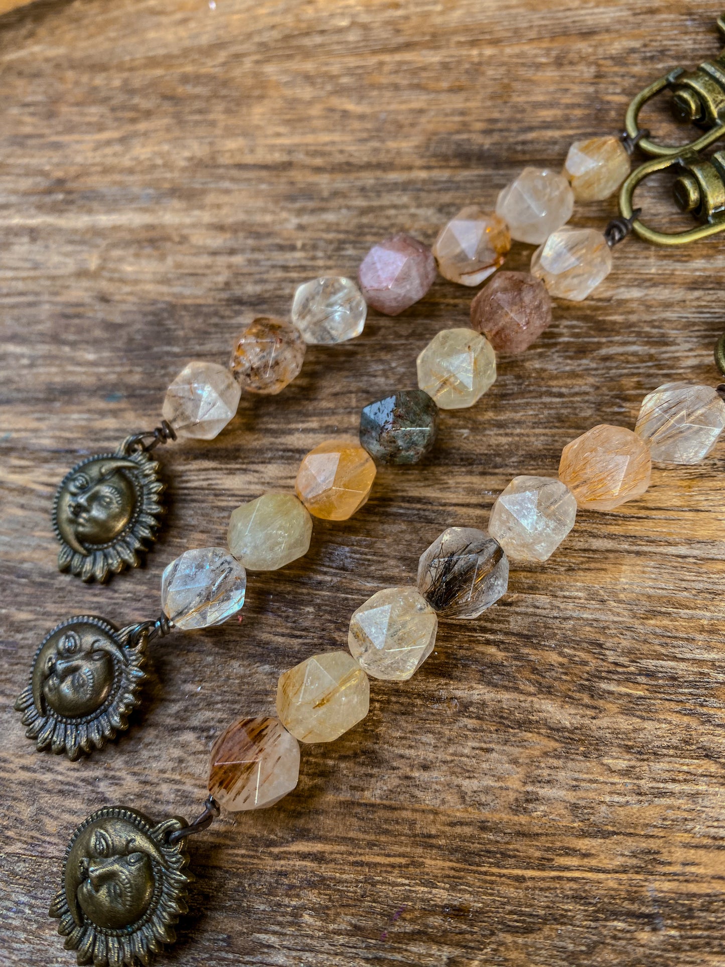 Mixed Rutilated Quartz Keychains