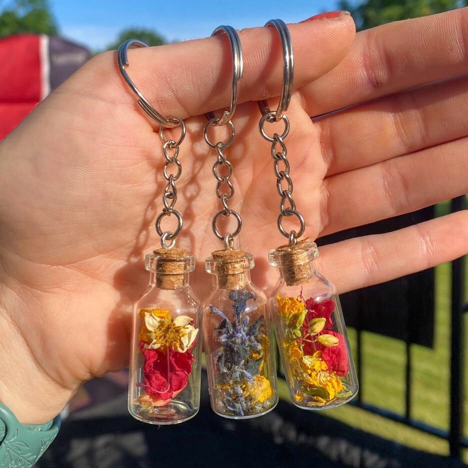 Flower Jar Keychains/Necklaces